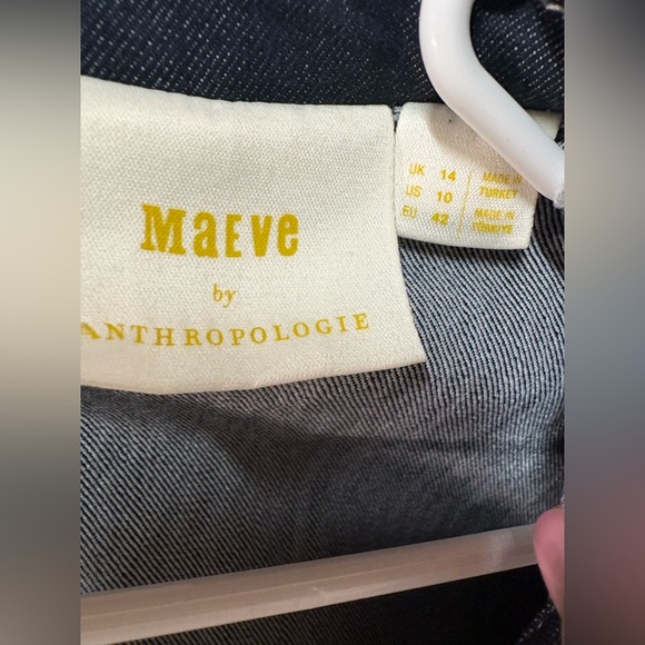 MAEVE ANTHROPOLOGIE Dark Blue Colette Wrap Denim Romper Jumpsuit size 10 - Picture 12 of 14